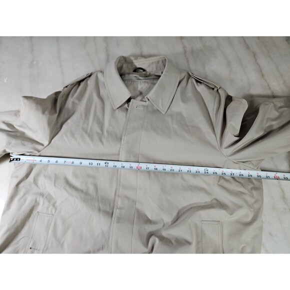 Vintage Oleg Cassini Thermolite Men's Trench Coat Tan All Weather Coat Size 54 - Picture 5 of 16